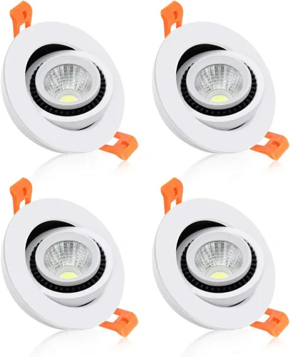 Vista 8 de Luz empotrable LED cardán de globo ocular de 2 pulgadas, 3 W (equivalente a halógeno de 35 W), foco empotrable ajustable regulable, blanco ultra