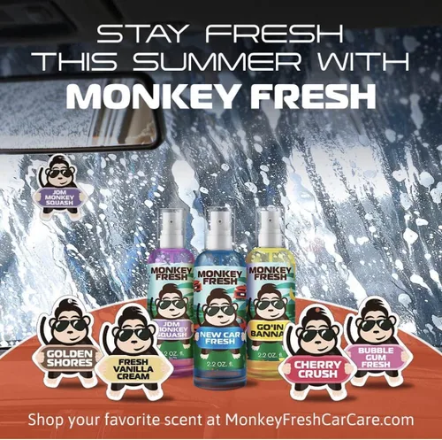 Vista 3 de Monkey Fresh - Ambientadores colgantes para coche (goma de mascar)