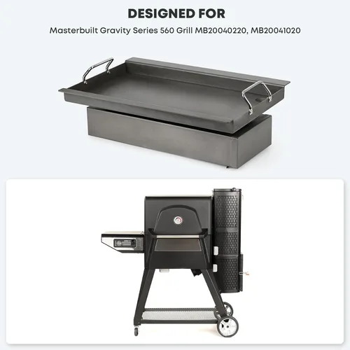 Vista 4 de Stanbroil Plancha con kit de colector para gravedad 560 Masterbuilt Flat Top Cooking Surface, Fits Masterbuilt Gravity Series 560
