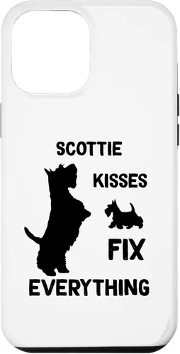 Vista 6 de iPhone 15 Scottie kisses fix everything Scottish Terrier Mom Dad Case