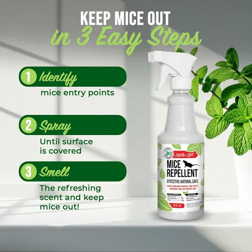 Vista 8 de Mighty Mint Peppermint Oil Mouse Repellent Spray, 16 oz Control natural en interiores y exteriores para ratones y roedores, fórmula extrafuerte a