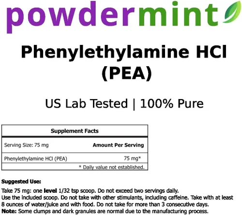 Vista 3 de Suplemento de feniletilamina (4.41 oz) Forma de HCL de fenetilamina