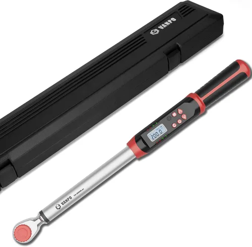 Vista 10 de VANPO Llave dinamométrica digital de 1/2 pulgada 5-99.5 ft-lb/6.8-135Nm, llave dinamométrica electrónica con valor preestablecido, timbre