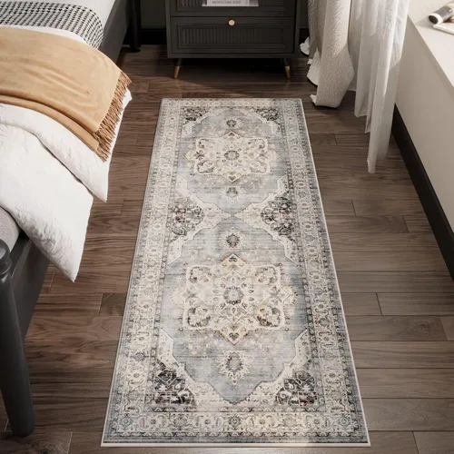 Vista 99 de Rugcomf Alfombra de Entrada de 2'x3' - Patrón Paisley, Tapete para Puerta de Entrada Interior, Floral Vintage, Lavable a Máquina, Alfombra