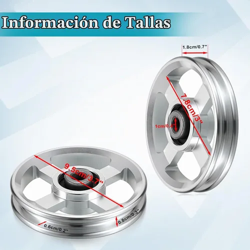 Vista 3 de OwnMy Juego de 2 ruedas de polea de aleación de aluminio de 3.740 in, sistema de polea para gimnasio en casa, máquinas de ejercicio, equipos
