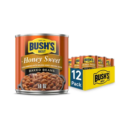 Vista 14 de BUSH'S BEST Frijoles horneados curados de arce en lata (paquete de 12) Fuente de proteína y fibra, bajos en grasa, sin gluten, 16 onzas