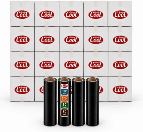 Vista 19 de Stretch Wrap - Rollos de plástico transparente para palé de plástico, resistente, 18 x 11 pulgadas, calibre 80 (grosor de 20 micras), autoadhesivo