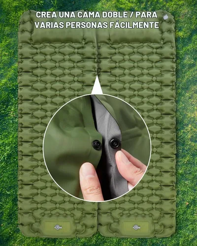 Vista 5 de Almohadilla de dormir de camping AKSOUL: Colchón de aire autoinflable ultraligero y compacto, almohadilla inflable ligera conectable con bomba