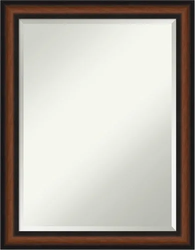 Vista 11 de Amanti Art Espejo de baño marrón para sobre el fregadero, espejo rectangular de tocador rectangular de nogal Harvard de 25 x 21 pulgadas, marco