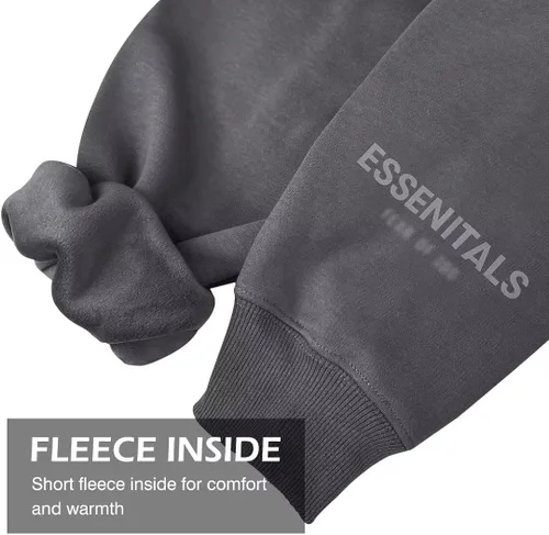 Vista 4 de KOWNIT Sudadera unisex con capucha de hip hop para parejas, 100% algodón, sudadera con capucha de forro polar, sudadera con estampado de letras