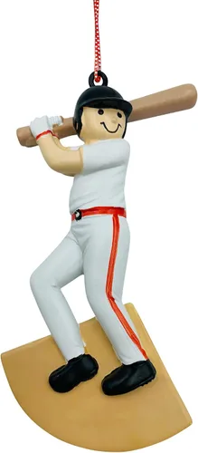 Vista 3 de Adornos navideños de béisbol personalizados