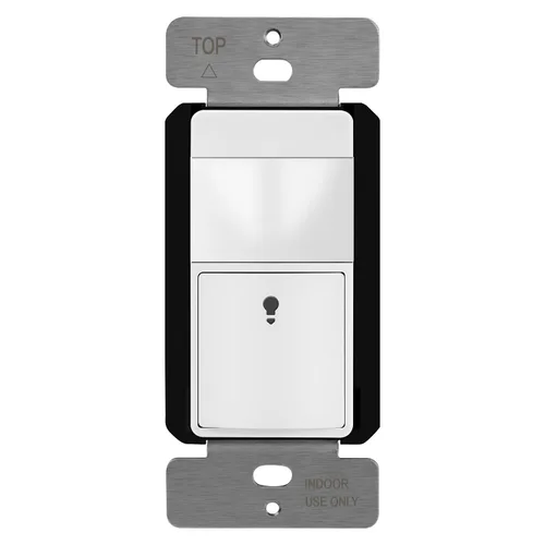 Vista 9 de Interruptor de luz con sensor de movimiento Topgreener TSOS5-W PIR, fluorescente, incandescente, 500 W, requiere alambre neutro, Blanco, TSOS5-W