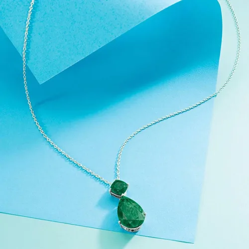 Vista 3 de Ross-Simons 11.90 ct. t.w. Emerald Pendant Necklace in Sterling Silver