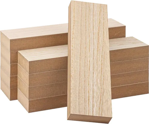 Vista 14 de Paquete de 20 bloques cuadrados de madera MDF sin terminar, bloques de madera de 3.9 x 3.9 pulgadas para manualidades, proyectos de bricolaje