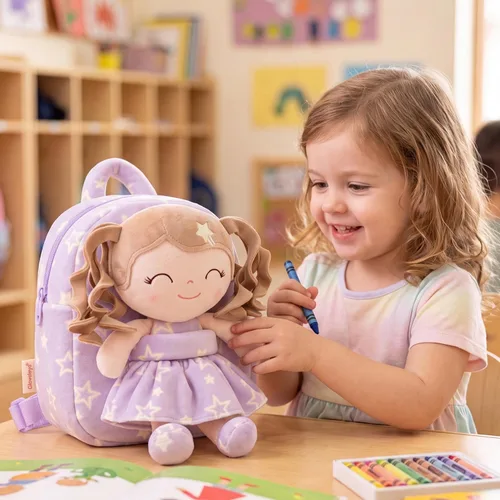 Vista 6 de Gloveleya Mochila para niños, 9 pulg., Classic Mochila Star púrpura A05