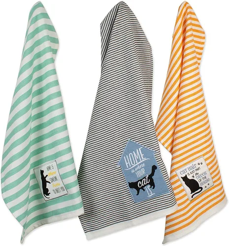 Vista 15 de DII Everyday Pets Kitchen Collection - Juego de toallas absorbentes de cocina, 18 x 28 pulgadas, Beware, 3