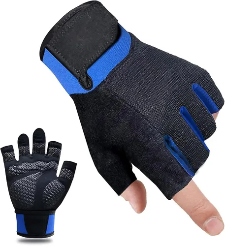 Vista 9 de Guantes de entrenamiento para mujer, guantes de levantamiento de pesas sin dedos, guantes de ejercicio para entrenamiento, fitness, ciclismo