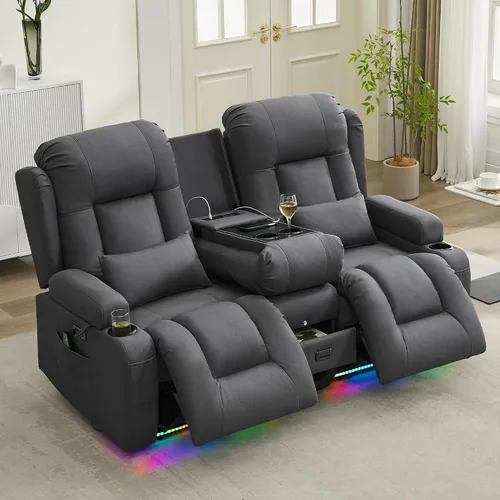 Vista 19 de URRED Wall Hugger Power - Sofá reclinable con masaje y calor, color beige