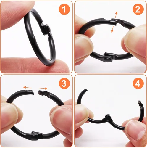 Vista 3 de Anillos pequeños para carpeta de 1 pulgada, anillos para libros 100 piezas, anillos para tarjetas flash, anillos para tarjetas de índice, anillos