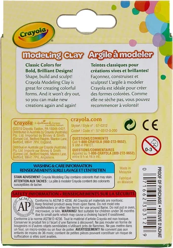 Vista 4 de Crayola arcilla para modelar (8 unidades por paquete) 0.6 onzas, básico