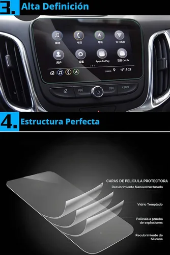 Vista 4 de TTCR-II Protector de pantalla de vidrio templado de 8 pulgadas compatible 8" para Chevy Malibu/Equinox/Volt