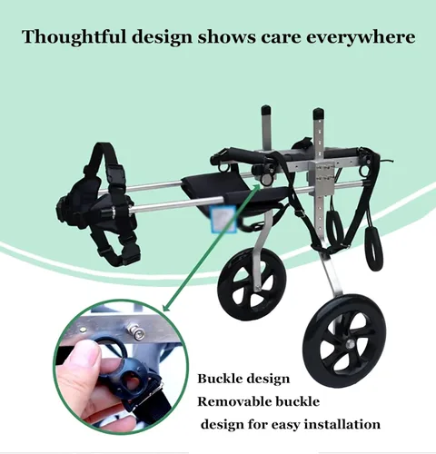 Vista 3 de Silla de ruedas para perros para patas traseras, carritos ajustables para perros con ruedas, silla de ruedas para mascotas con patas traseras