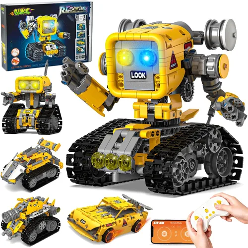 Vista 9 de Kit de construcción de robots 5 en 1, aplicación STEM y robótica de Rojo