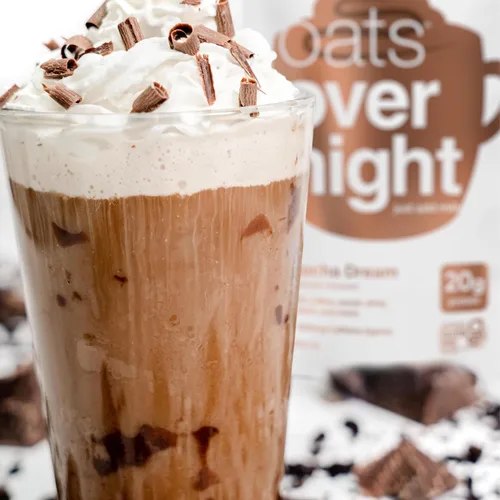 Vista 5 de Oats Overnight - Mocha Dream - 0.71 oz de proteína, batido de desayuno alto en fibra, 100 mg de cafeína, sin gluten, avena sin OMG