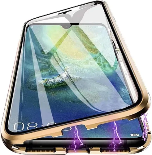 Vista 14 de Funda magnética para Samsung Galaxy Note 10, protección completa de 360°, parachoques de metal con parte delantera y trasera, cristal templado 9H