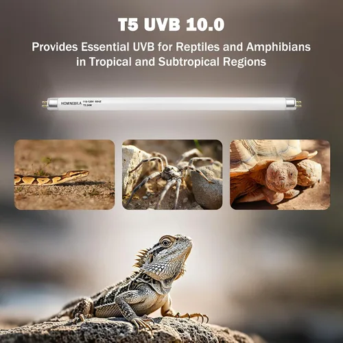 Vista 5 de Bombilla de reptil T5 10.0 UVB de 24 W, 22 pulgadas, paquete de 2
