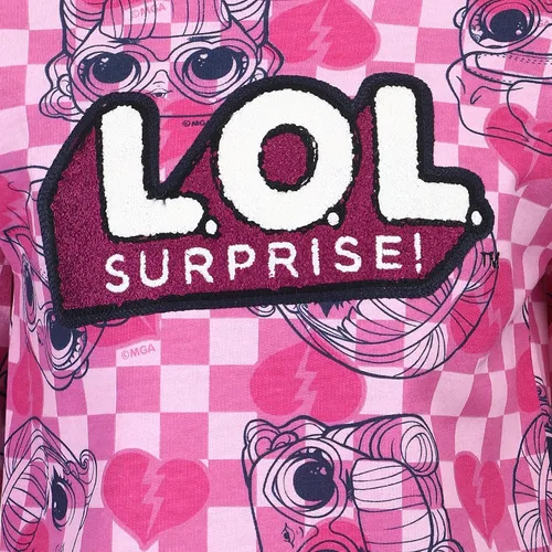Vista 4 de LOL Surprise - Conjunto de sudadera y leggings de 2 piezas para niños pequeños, color rosaazul