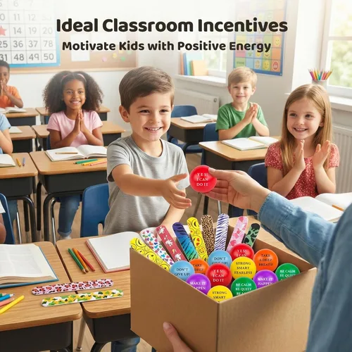 Vista 5 de LovesTown 18 bolas motivacionales para aliviar el estrés, juguetes para apretar, espuma colorida de 2 pulgadas con quetos positivos para niños