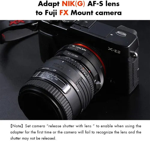 Vista 8 de K&F Concept Adaptador de montaje de lente compatible con lente Nikon G/F/AI/AIS/D/AF-S a cámaras de montaje Fujifilm Fuji X-Series X FX con diseño