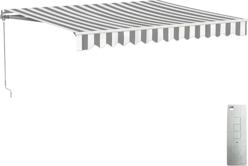 Vista 48 de Toldo Aleko retráctil, motorizado, para patio Gris
