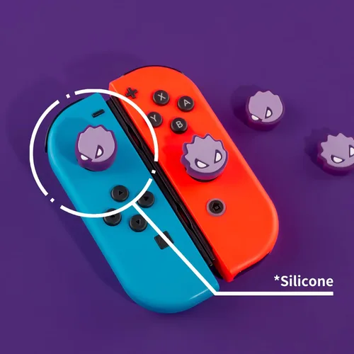 Vista 5 de 4 tapas de agarre de pulgar Jusy compatibles con Nintendo SwitchOLEDSwitch Lite, silicona suave Joy-Con Joystick Grip lindo 3D analógico Stick Cover