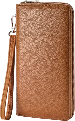 Vista 68 de Chelmon - Monedero para mujer de cuero genuino con bloqueo de señal RFID, para tarjetas de crédito