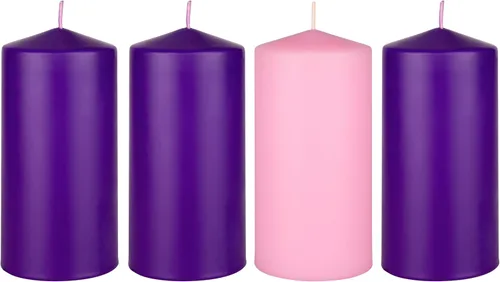 Vista 17 de Mega Candles Juego de 4 piezas de velas de Adviento de Navidad sin perfume, vertidas a mano de cera premium con parte superior en forma de campana