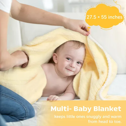 Vista 5 de iAOVUEBY Conjunto de regalo para bebé para recién nacido, canasta de regalos para baby shower de abeja, libro para bebé de alto contraste, juguetes