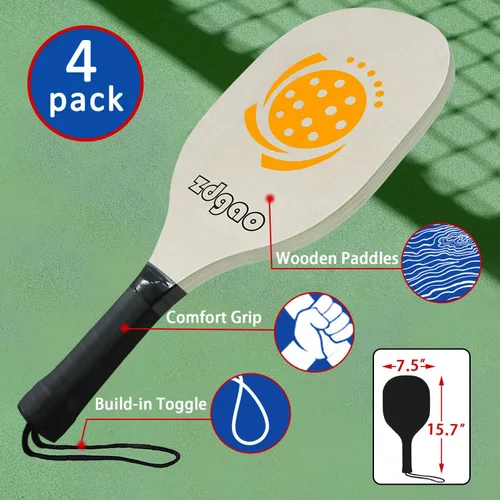 Vista 6 de Pickleball Net for Driveway - Portable Pickleball Set with Net and Paddles Set of 4, Court Marking Kit, Outdoor Pickleballs, Carry Bag, Steady Metal