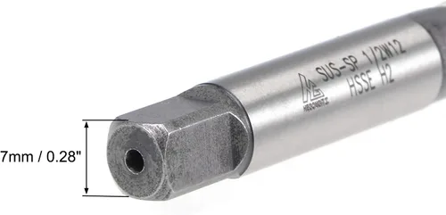 Vista 4 de uxcell 1/2 "-12 BSW espiral flauta roscada, herramienta de roscado de máquina HSS-cobalto tornillo roscado herramienta para reparación de roscas