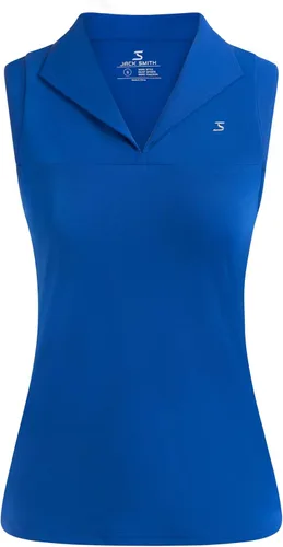 Vista 2 de JACK SMITH Camisetas de tenis de golf sin mangas para mujer, cuello en V, cuello de solapa, deportivas, sin mangas
