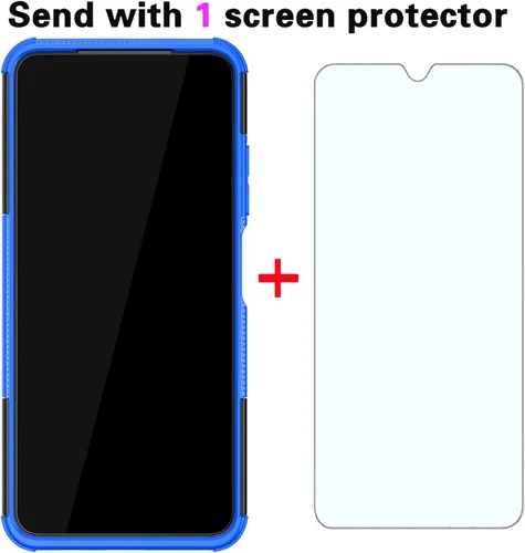 Vista 3 de Funda de teléfono para Xiaomi Redmi Note 10/10S 4G con protector de pantalla de vidrio templado y soporte Soporte Soporte duro resistente híbrido