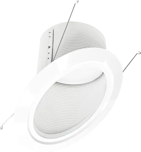 Vista 2 de Nora NLRS-6S12L127B - Bafle LED de 6 pulgadas con superpendiente (deflector negro/anillo de ribete blanco, 2700K)
