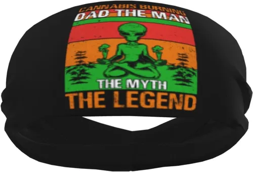 Vista 4 de Cannabis Burning Dad The Man The Myth The Legend Headband for Men Women Sports Sweatband for Fitness Exercise Moisture Wicking Running Yoga Hairbands