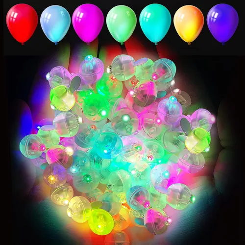 Vista 29 de Aogist - 50 mini luces de 10 colores, luz LED impermeable de largo tiempo de espera, funciona con pilas, lámpara de bola para globo, farol de papel