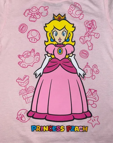 Vista 2 de Camiseta Super Mario Princess Peach para niñas pequeñas