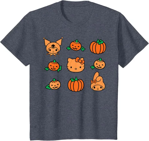 Vista 40 de Camiseta de Halloween Hello Kitty My Melody Kuromi Pumpkins