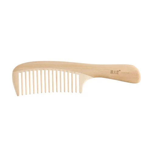 Vista 9 de TAN MUJIANG Peine para el cabello de madera natural antiestático (mariposa y loto)