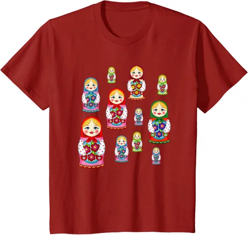 Vista 28 de Rusia - Camiseta de juguete retro para niños, diseño de muñecas rusas