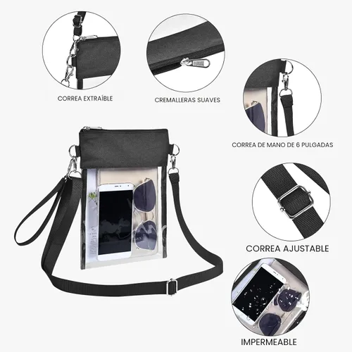 Vista 4 de Clear Crossbody Purse Bag Stadium Approved Clear Tote Bag for Work Concert Sports